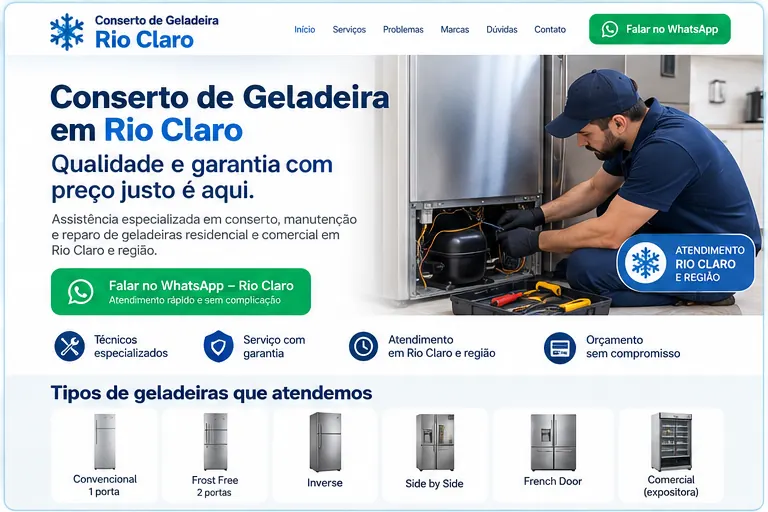 Assistência técnica e conserto de geladeira em Rio Claro SP